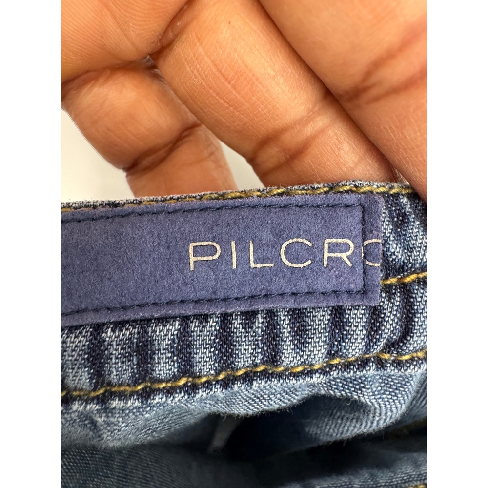 Pilcro Denim Overall Mini Skirt Women XL Chambray Pinafore Boho Festival Western - Picture 4 of 12